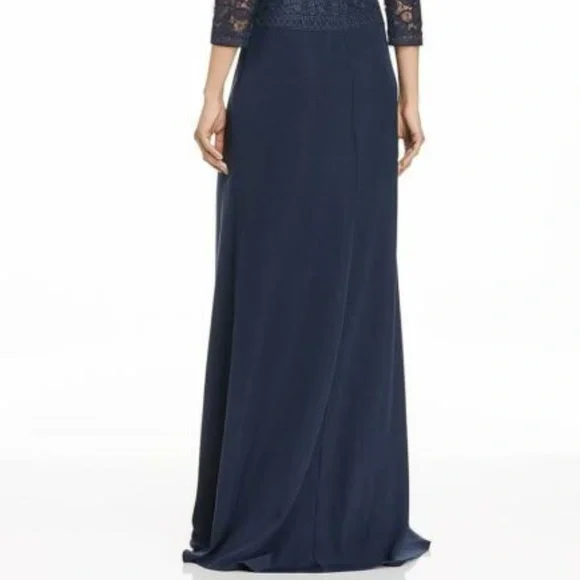 Tadashi Shoji Lace & Crepe A-Line Gown - Picture 6 of 7